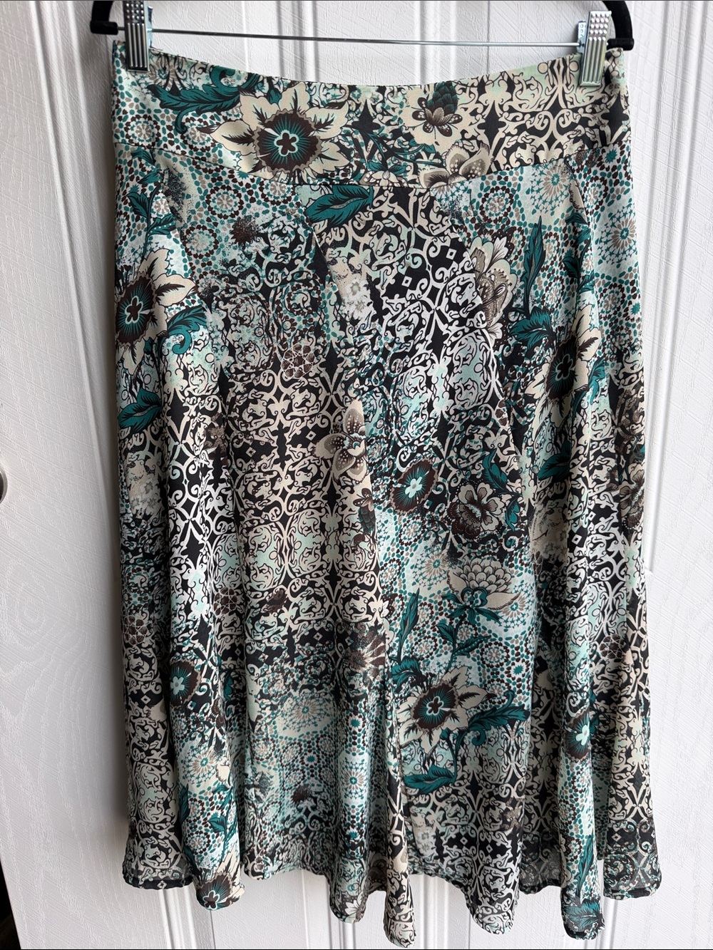Cato Boho Patchwork Floral A-Line Midi Fairy Whimsicore Skirt Size 8